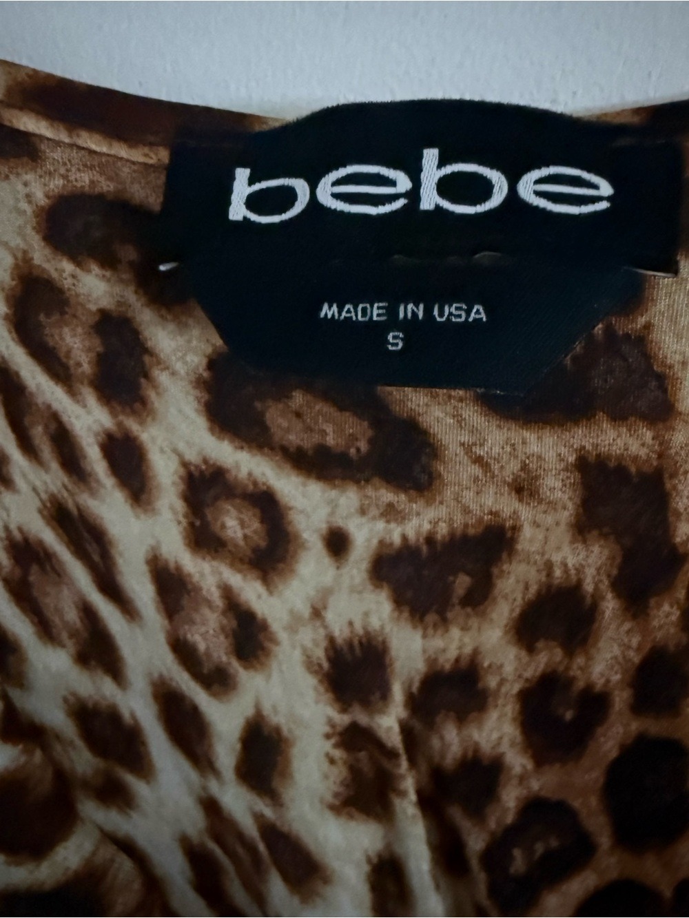 Bebe Satin Cheetah Animal Print Satin Bias Cut Midi Slip Dress Small NWT - Picture 5 of 7